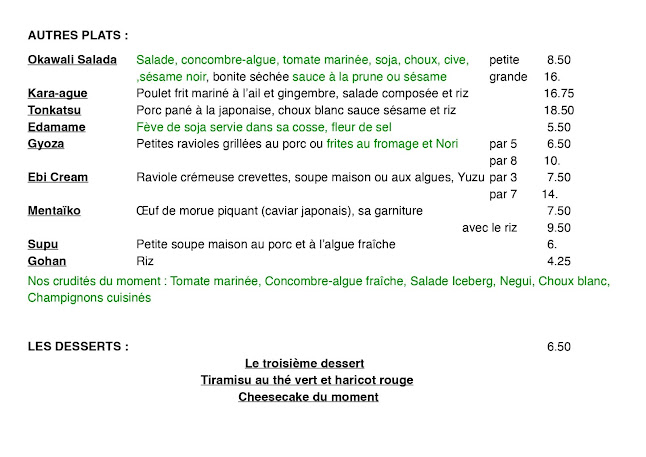 Ramen Okawali Charpennes pâtes et soupe faites maison froides ou chaudes