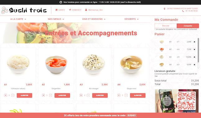 Sushi Trois - Restauration