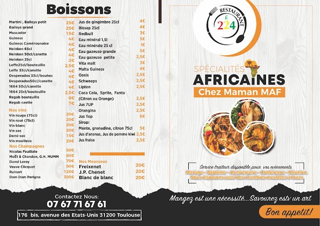 Opinii despre Restaurant LE 224 în Toulouse - Restauration