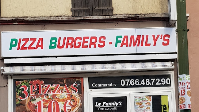 Le Family's pizzas burgers