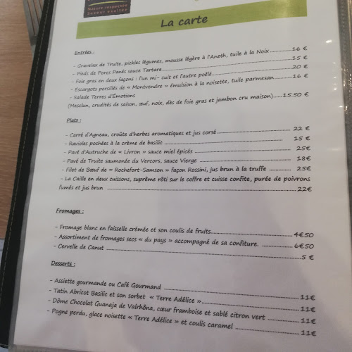 Opinii despre Restaurant Terres d'émotions în Bourg-de-Péage - Restauration